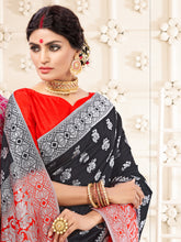 Black Banarasi Art Silk Woven Saree
